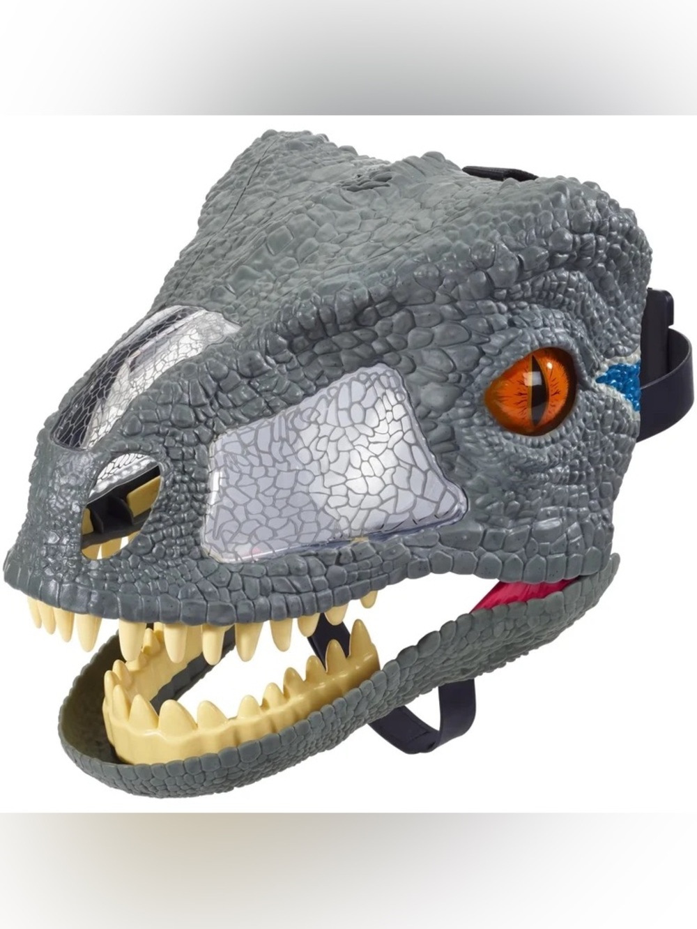2017 MATTEL Jurassic Park World Chomp N Roar Blue Raptor Dinosaur Mask Tested